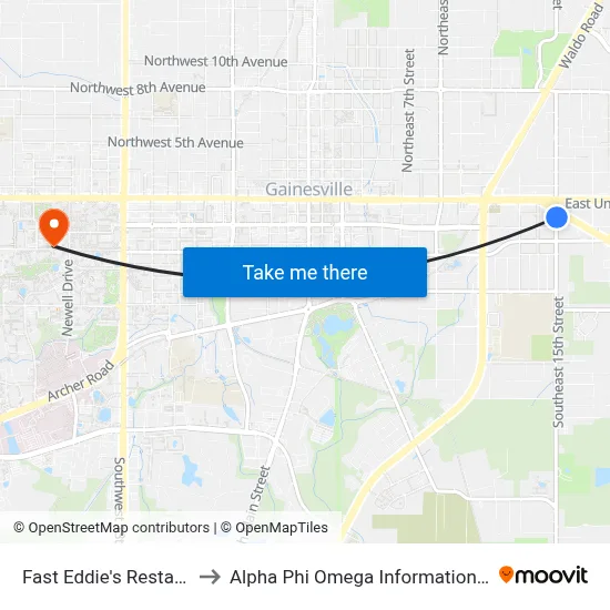 Fast Eddie's Restaurant to Alpha Phi Omega Information Booth map