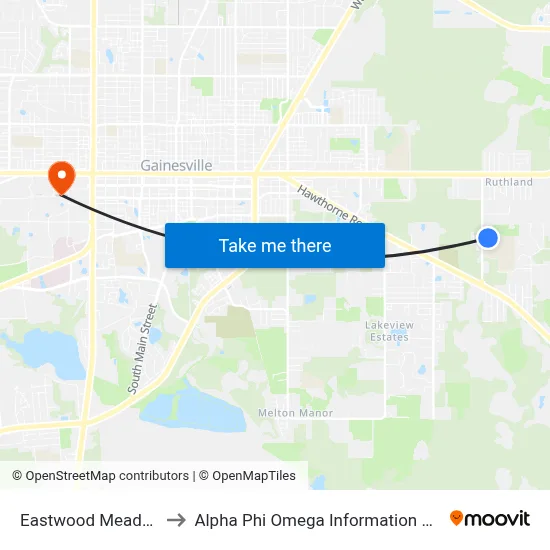 Eastwood Meadows to Alpha Phi Omega Information Booth map