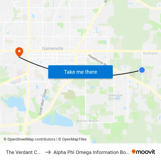 The Verdant Cove to Alpha Phi Omega Information Booth map