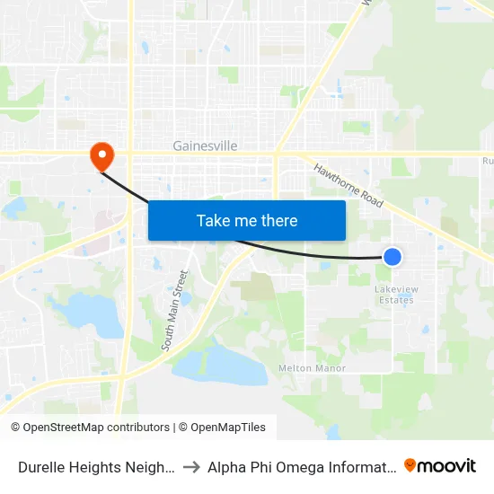 Durelle Heights Neighborhood to Alpha Phi Omega Information Booth map