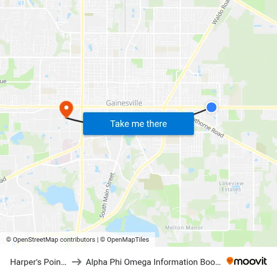 Harper's Pointe to Alpha Phi Omega Information Booth map