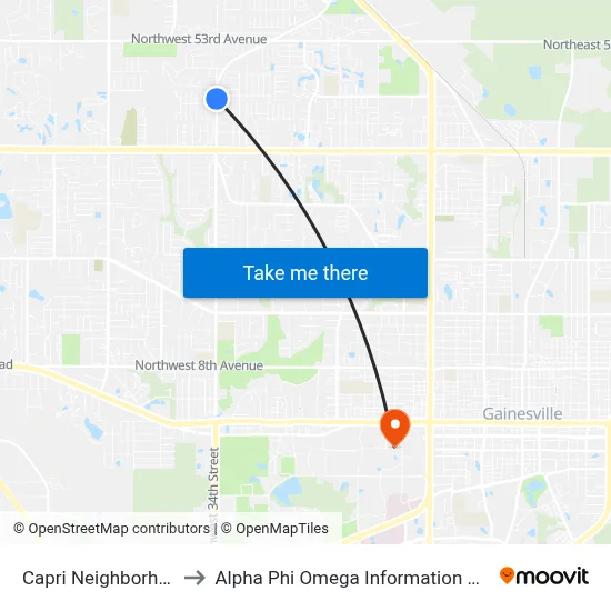 Capri Neighborhood to Alpha Phi Omega Information Booth map