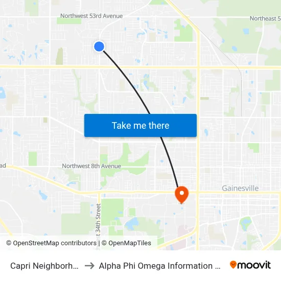 Capri Neighborhood to Alpha Phi Omega Information Booth map