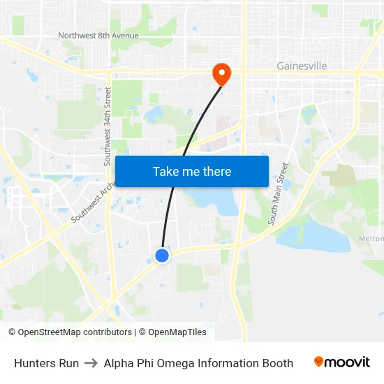 Hunters Run to Alpha Phi Omega Information Booth map