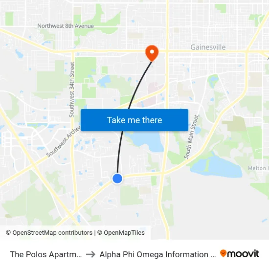 The Polos Apartments to Alpha Phi Omega Information Booth map