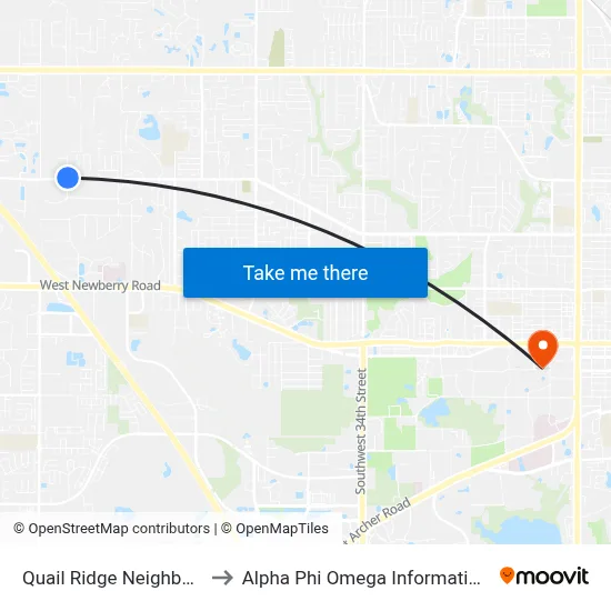 Quail Ridge Neighborhood to Alpha Phi Omega Information Booth map
