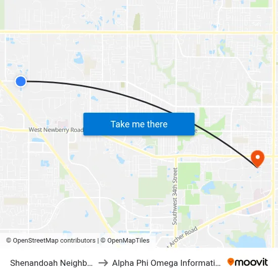 Shenandoah Neighborhood to Alpha Phi Omega Information Booth map