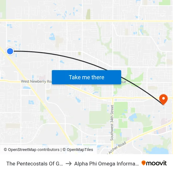 The Pentecostals Of Gainesville to Alpha Phi Omega Information Booth map