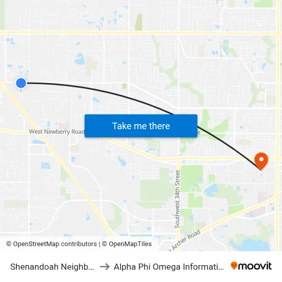 Shenandoah Neighborhood to Alpha Phi Omega Information Booth map