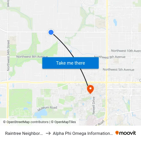 Raintree Neighborhood to Alpha Phi Omega Information Booth map