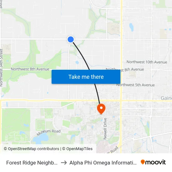 Forest Ridge Neighborhood to Alpha Phi Omega Information Booth map
