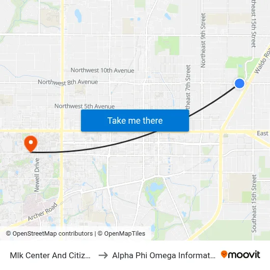 Mlk Center And Citizens Field to Alpha Phi Omega Information Booth map