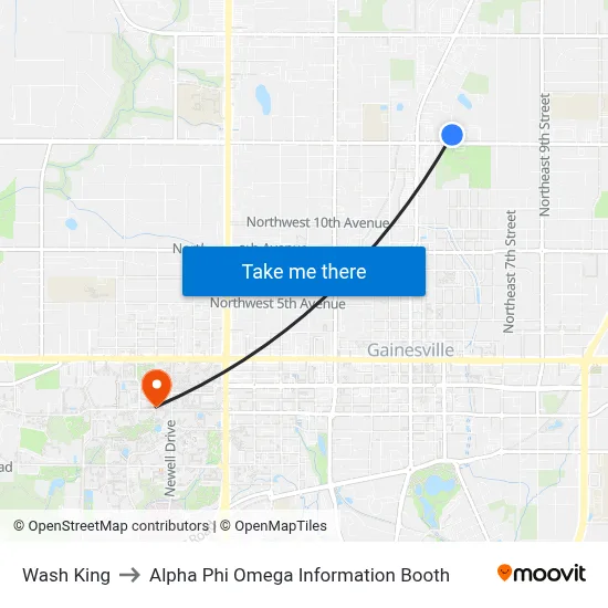 Wash King to Alpha Phi Omega Information Booth map