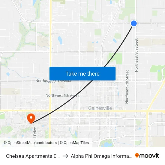 Chelsea Apartments Eastbound to Alpha Phi Omega Information Booth map