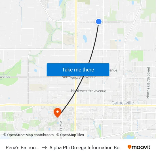 Rena's Ballroom to Alpha Phi Omega Information Booth map