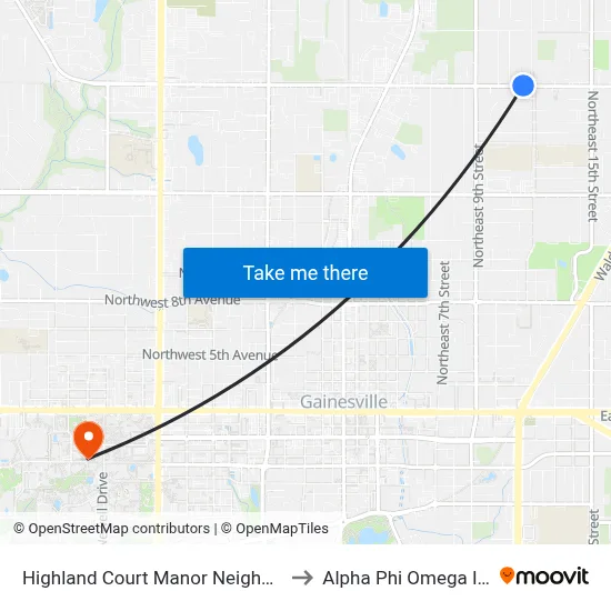 Highland Court Manor Neighborhood @ NE 23rd Avenue to Alpha Phi Omega Information Booth map