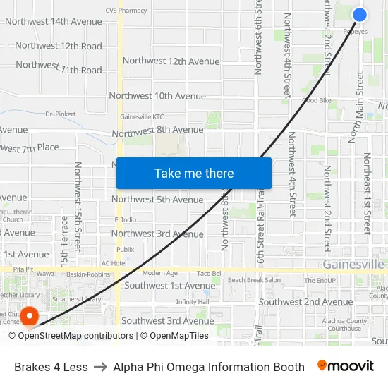 Brakes 4 Less to Alpha Phi Omega Information Booth map