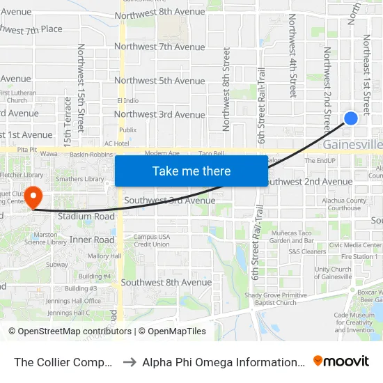 The Collier Companies to Alpha Phi Omega Information Booth map