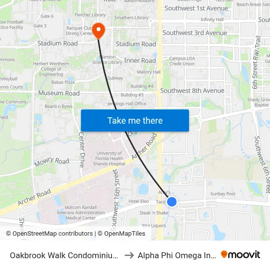 Oakbrook Walk Condominiums @ SW 16th Avenue to Alpha Phi Omega Information Booth map