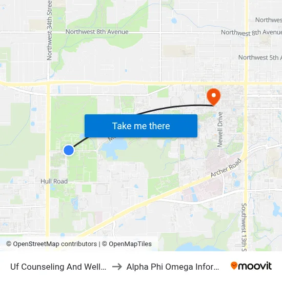 Uf Counseling And Wellness Center to Alpha Phi Omega Information Booth map
