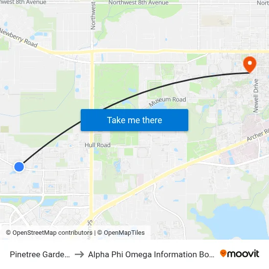 Pinetree Gardens to Alpha Phi Omega Information Booth map