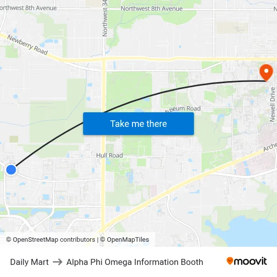 Daily Mart to Alpha Phi Omega Information Booth map