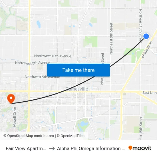Fair View Apartments to Alpha Phi Omega Information Booth map