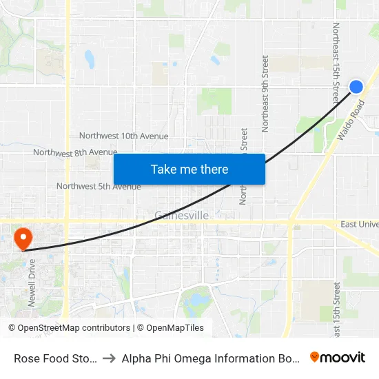 Rose Food Store to Alpha Phi Omega Information Booth map