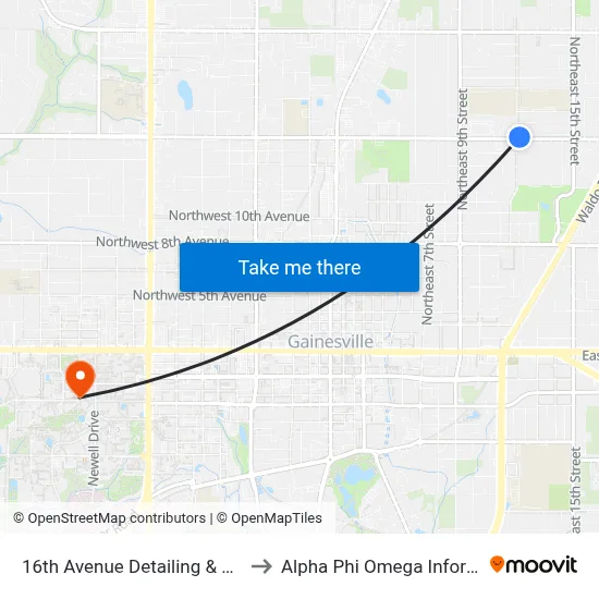 16th Avenue Detailing & Window Tinting to Alpha Phi Omega Information Booth map