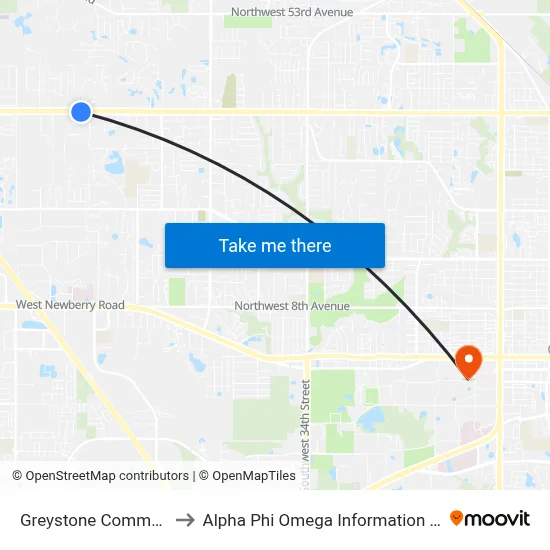 Greystone Community to Alpha Phi Omega Information Booth map