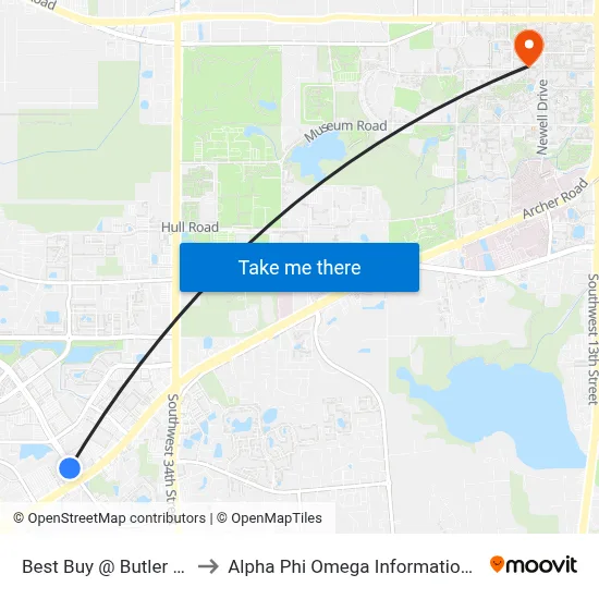 Best Buy @ Butler Plaza to Alpha Phi Omega Information Booth map