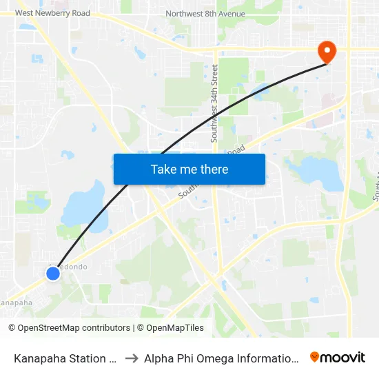 Kanapaha Station Plaza to Alpha Phi Omega Information Booth map