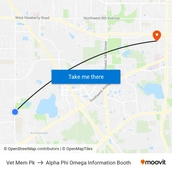 Vet Mem Pk to Alpha Phi Omega Information Booth map