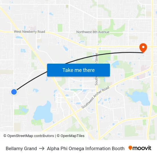 Bellamy Grand to Alpha Phi Omega Information Booth map