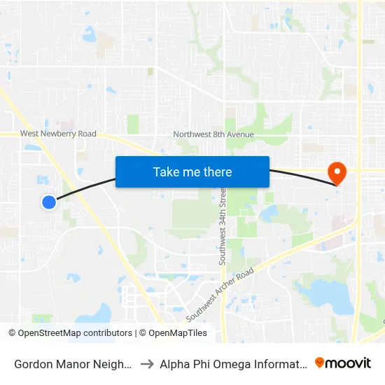 Gordon Manor Neighborhood to Alpha Phi Omega Information Booth map