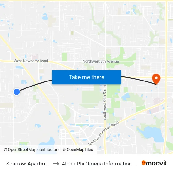 Sparrow Apartments to Alpha Phi Omega Information Booth map