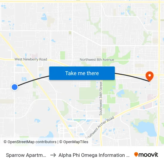 Sparrow Apartments to Alpha Phi Omega Information Booth map