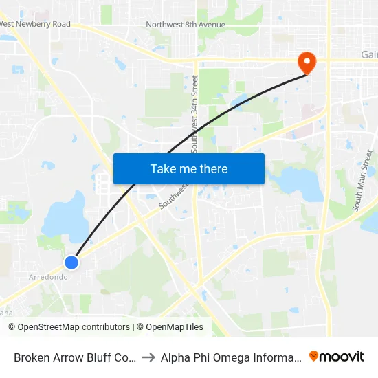 Broken Arrow Bluff Community to Alpha Phi Omega Information Booth map