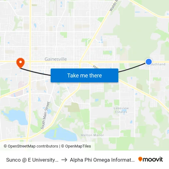 Sunco @ E University Avenue to Alpha Phi Omega Information Booth map