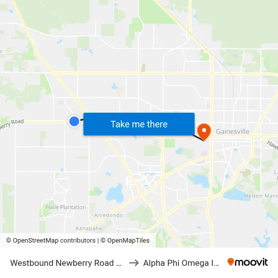 Westbound Newberry Road @ Fort Clarke Boulevard to Alpha Phi Omega Information Booth map