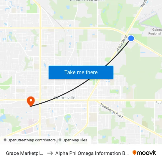 Grace Marketplace to Alpha Phi Omega Information Booth map