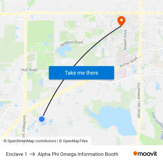 Enclave 1 to Alpha Phi Omega Information Booth map