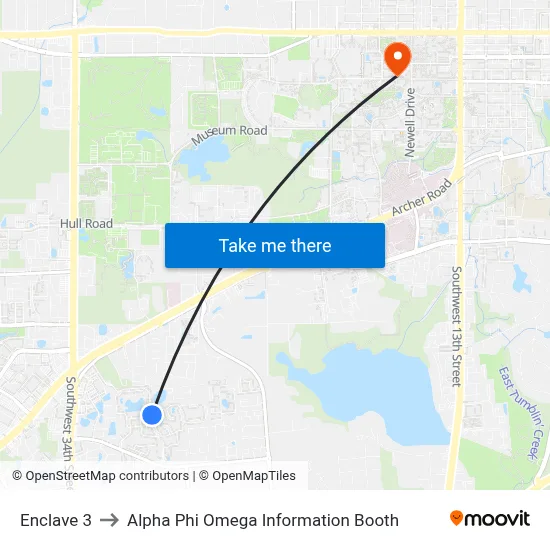 Enclave 3 to Alpha Phi Omega Information Booth map