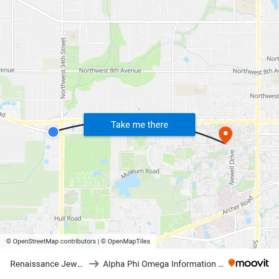 Renaissance Jewelers to Alpha Phi Omega Information Booth map