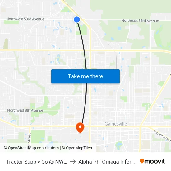 Tractor Supply Co @ NW 53rd Avenue to Alpha Phi Omega Information Booth map