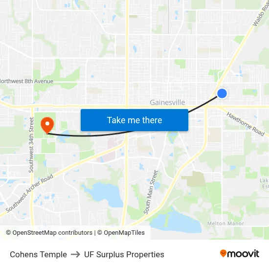 Cohens Temple to UF Surplus Properties map
