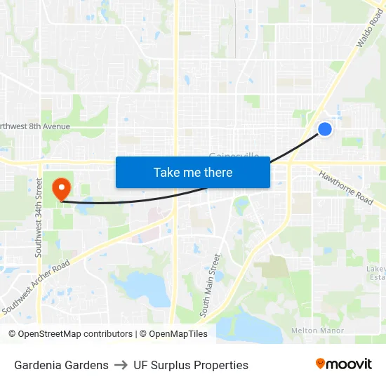 Gardenia Gardens to UF Surplus Properties map