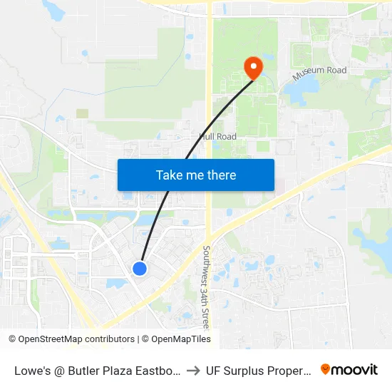Lowe's @ Butler Plaza Eastbound to UF Surplus Properties map