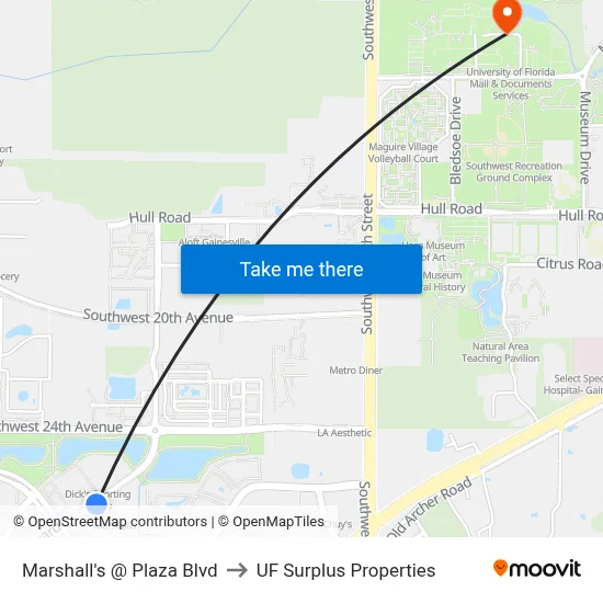 Marshall's @ Plaza Blvd to UF Surplus Properties map
