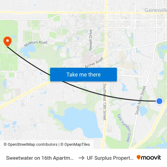 Sweetwater on 16th Apartments to UF Surplus Properties map